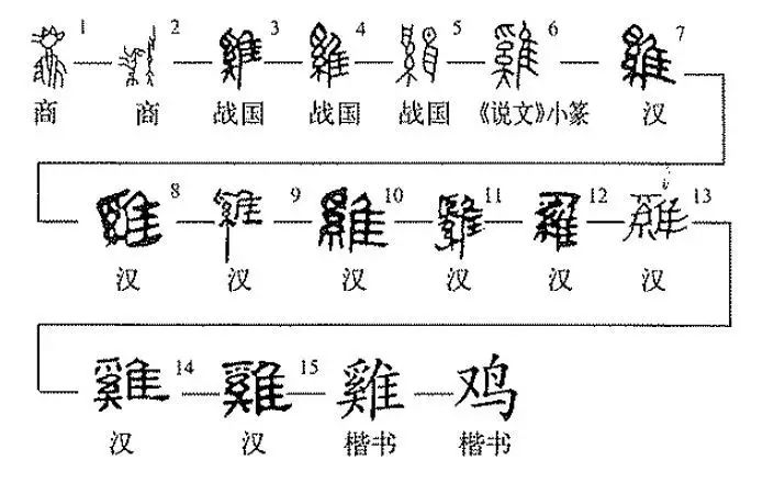 鸡的汉字演变过程图图片